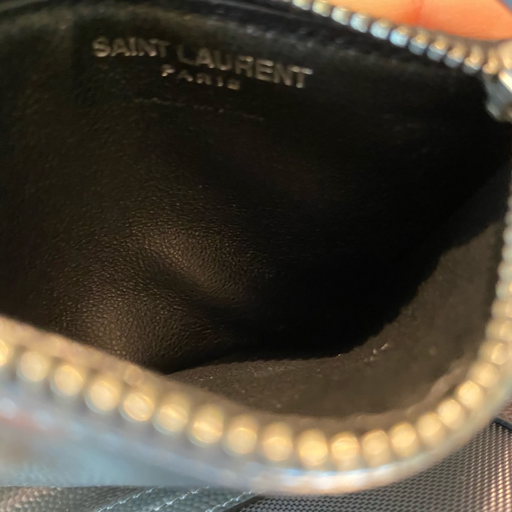 NEW YSL WALLET CARD HOLDER METALLIC SILVER - Picture 6 of 9